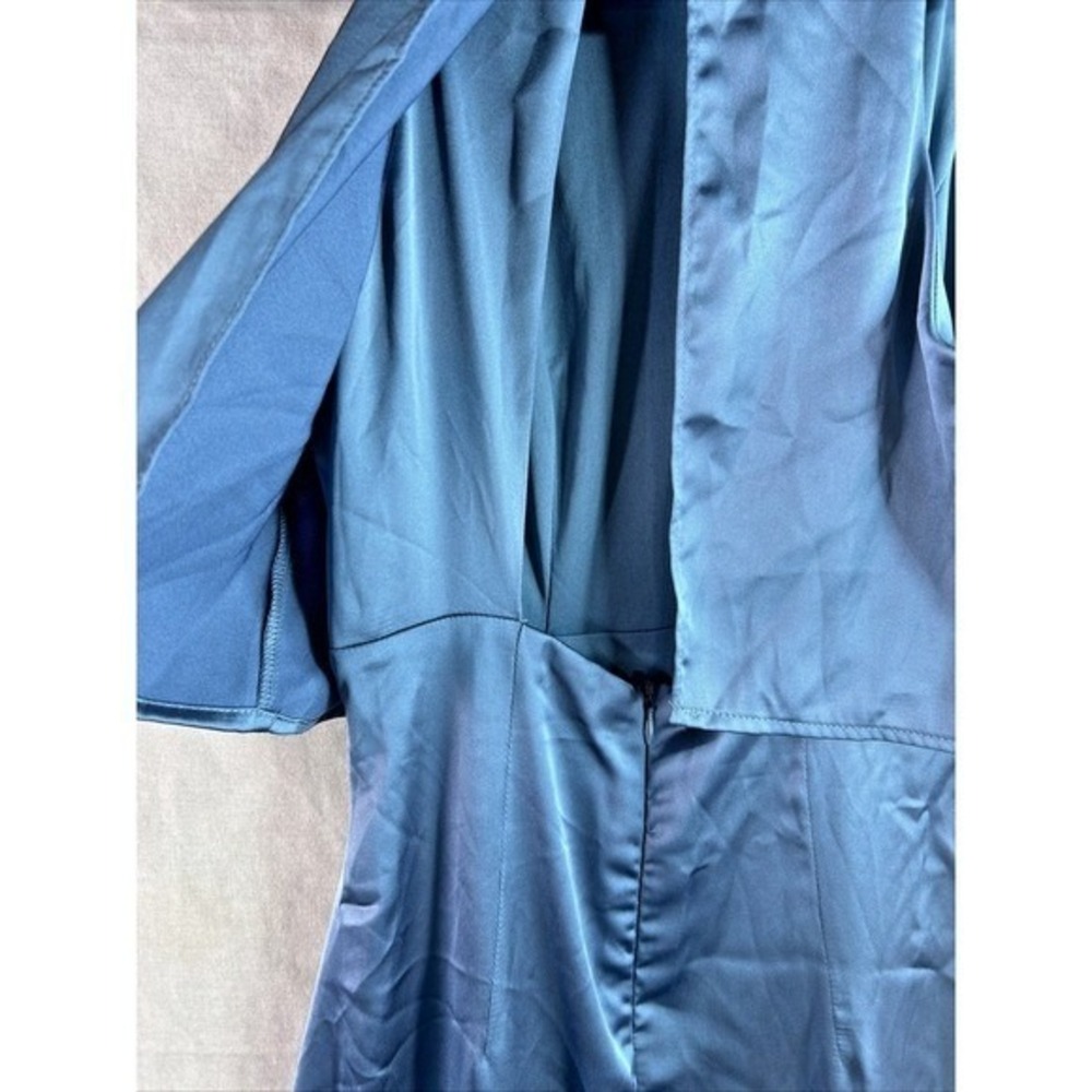 Lulus Satin High Neck‎ Bridesmaid Dress XS | Flowy A-Line Wedding Formal - Picture 9 of 16